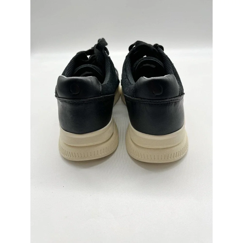 NWOB O By Everlane The Trainer Unisex Leather Black Low Top Sneakers W 7 M 5